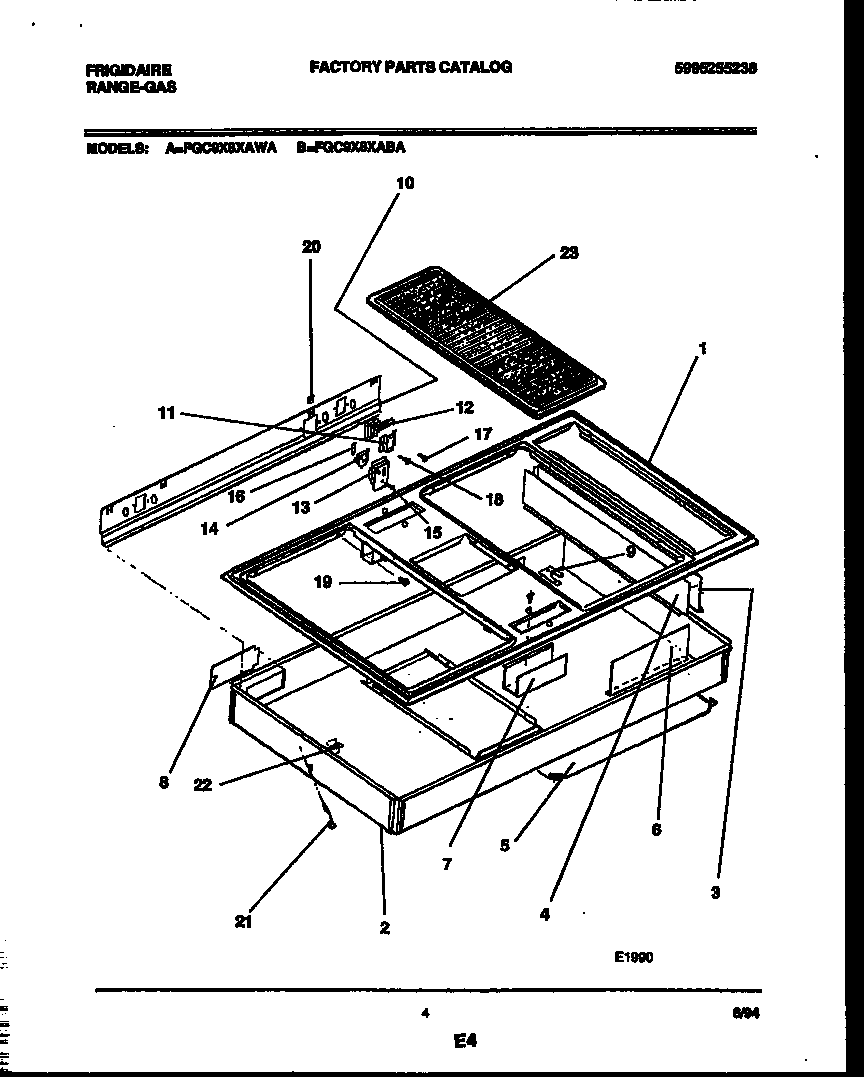 Frigidaire FGC9X8XABA burner box parts diagram