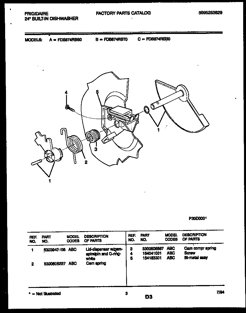 Frigidaire FDB874RBB0 cam diagram