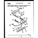 Universal/Multiflex (Frigidaire) MGF500PBWA backguard, cooktop and burner parts diagram