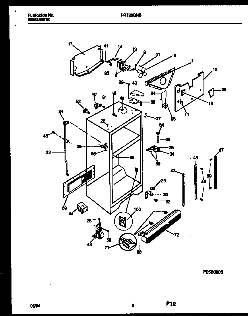 Frigidaire FRT26QNBW0 cabinet parts diagram