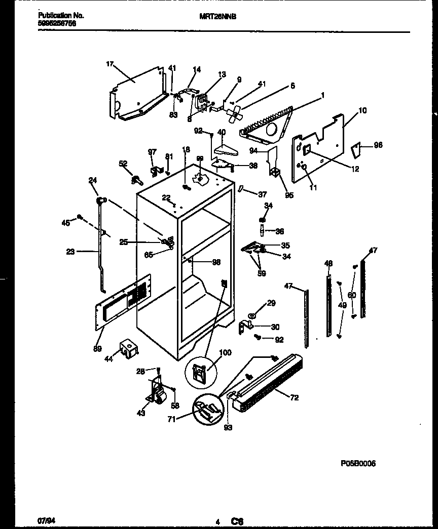 Universal/Multiflex (Frigidaire) MRT26NNBD1 cabinet parts diagram