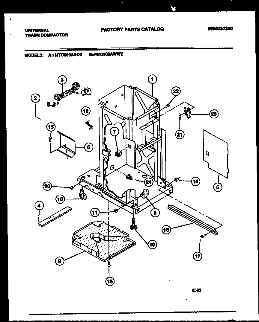 Universal/Multiflex (Frigidaire) MTC500AWW2 interior parts diagram