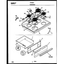 Frigidaire FEF350SADB cooktop and drawer parts diagram