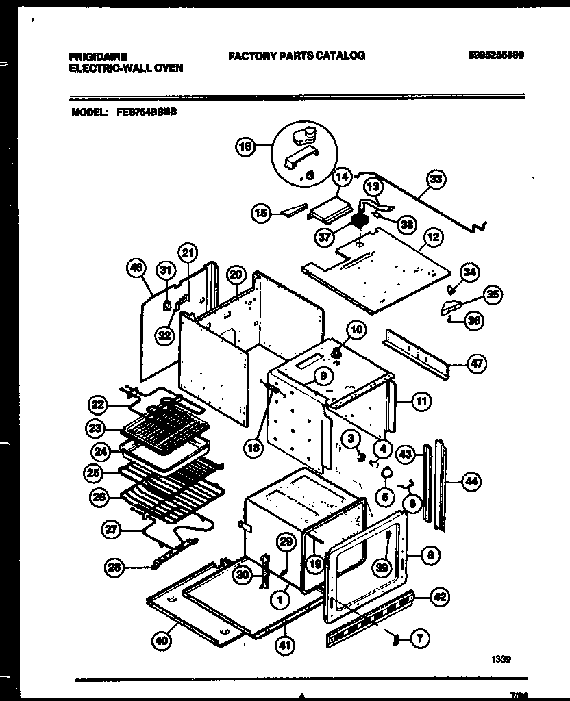 Frigidaire FEB754BBBB body parts diagram