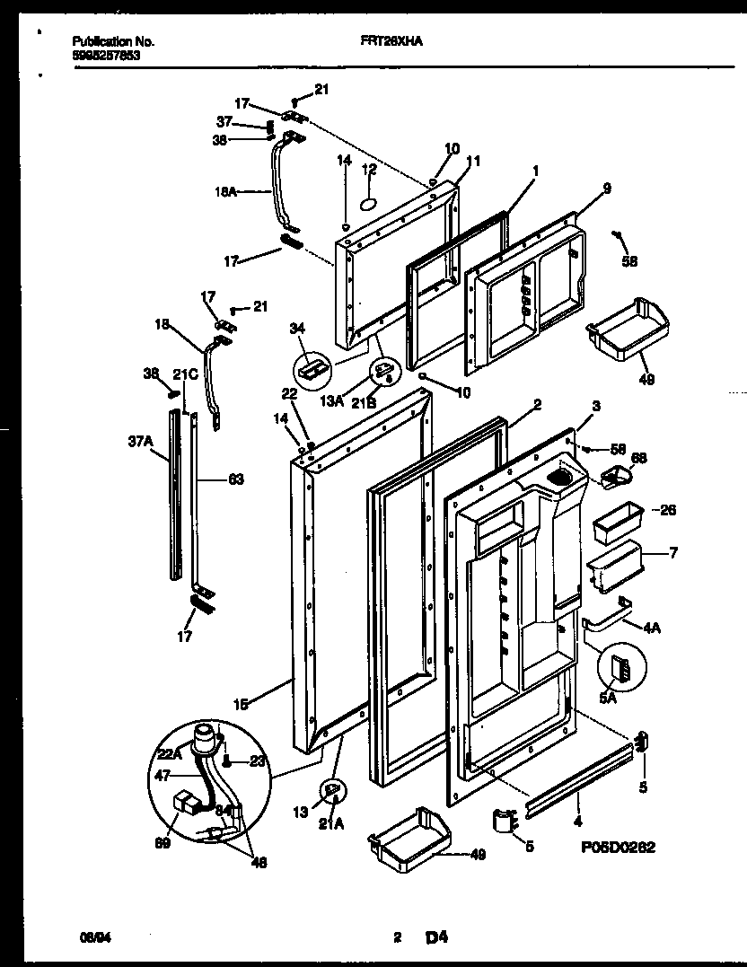 Frigidaire FRT26XHAK1 door parts diagram