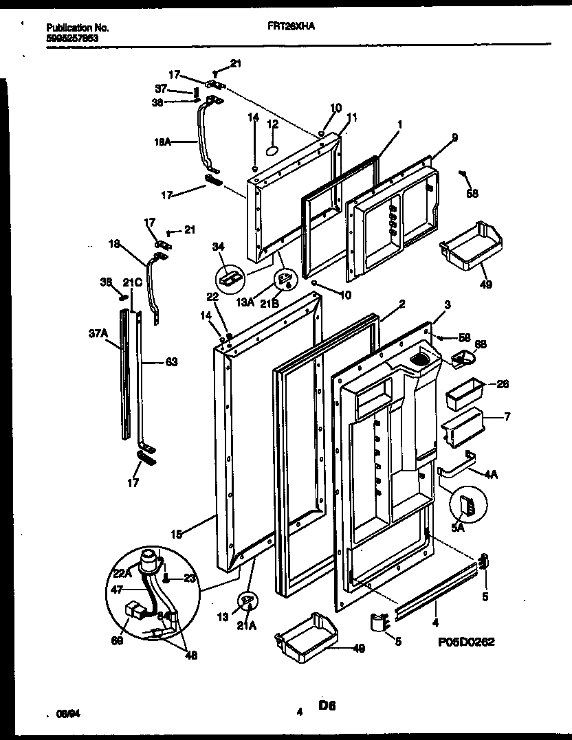 Frigidaire FRT26XHAK1 door parts diagram