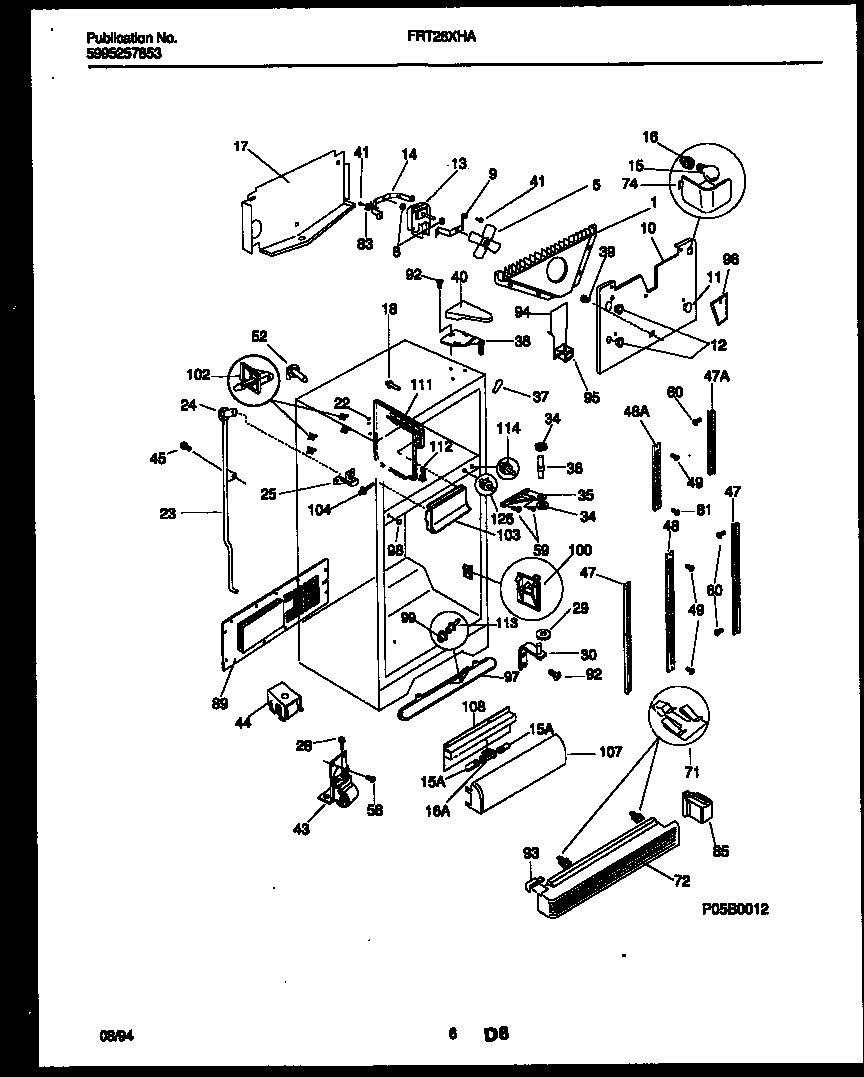 Frigidaire FRT26XHAK1 cabinet parts diagram