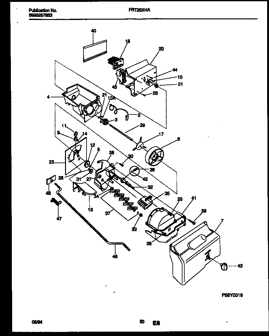 Frigidaire FRT26XHAK1 ice dispenser diagram