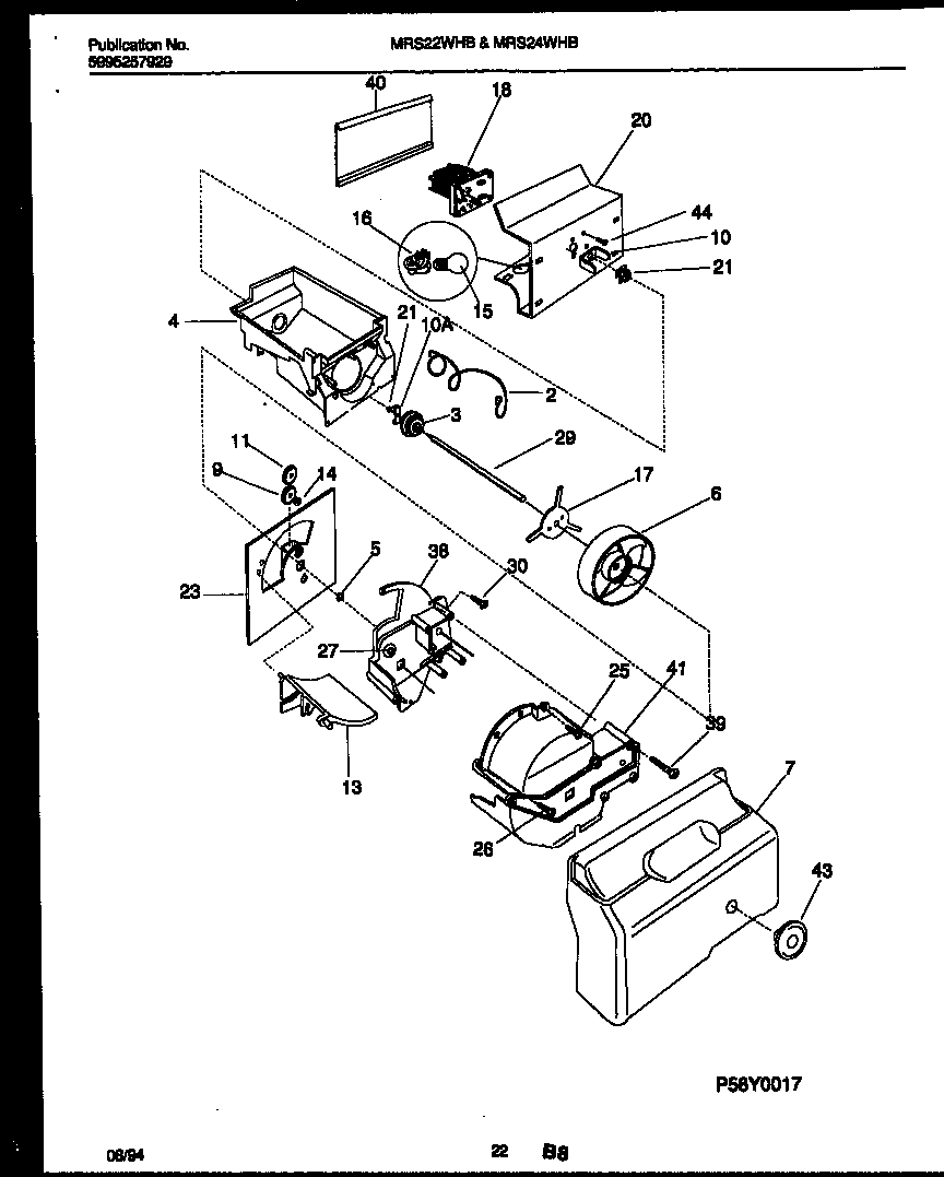 Universal/Multiflex (Frigidaire) MRS24WHBW0 ice dispenser diagram