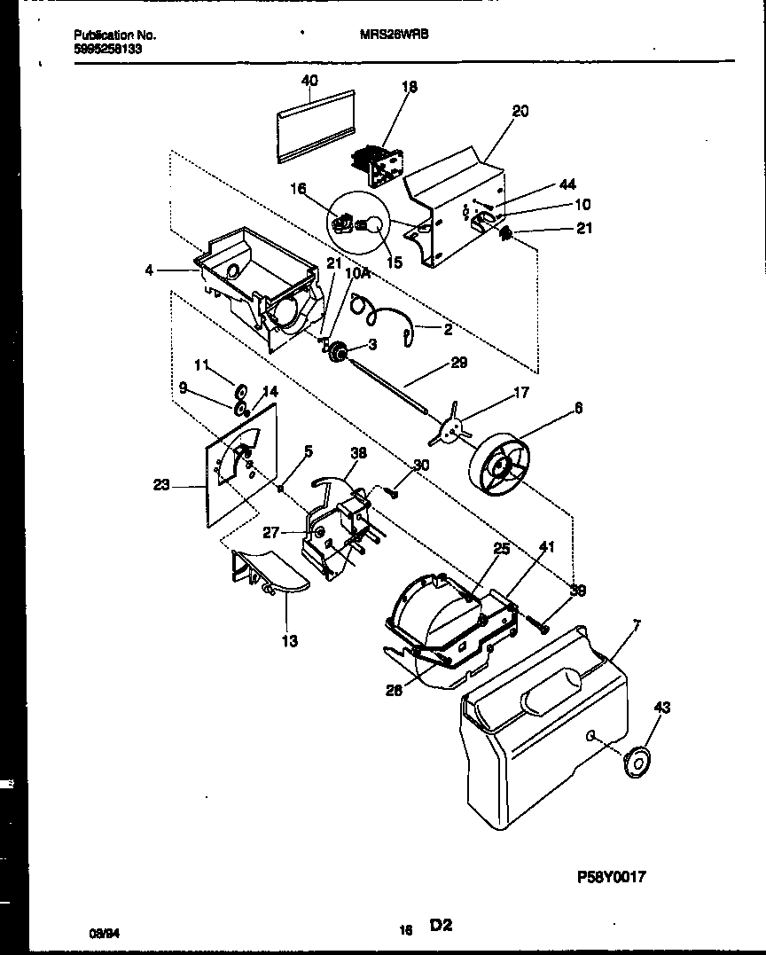 Universal/Multiflex (Frigidaire) MRS26WRBD0 ice dispenser diagram