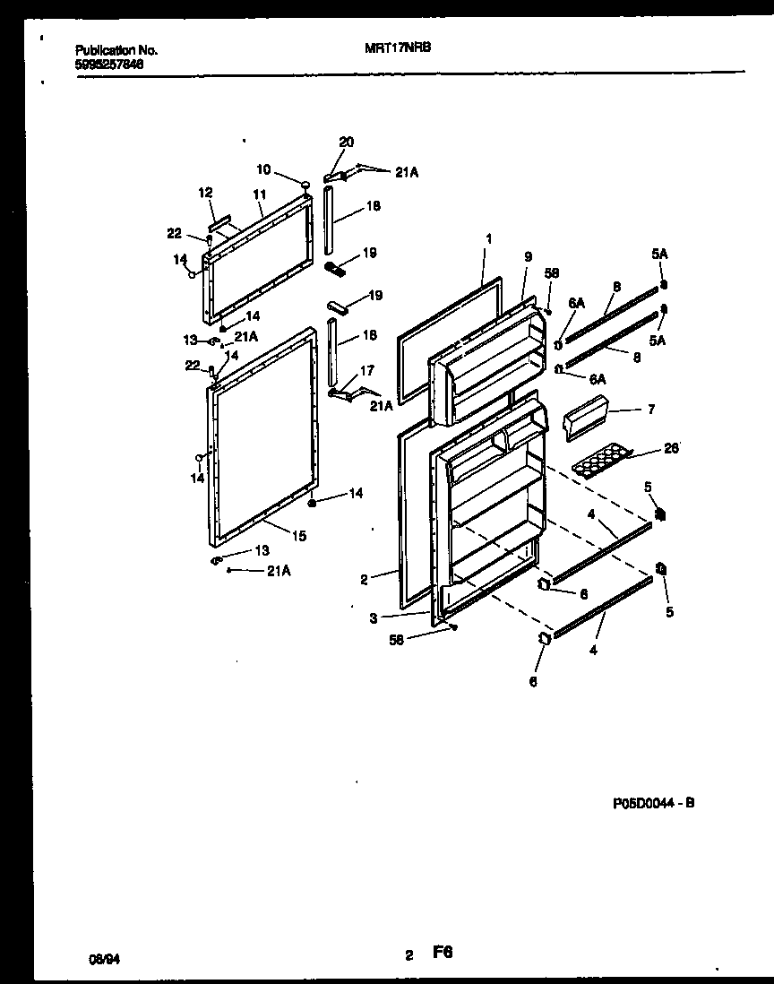 Universal/Multiflex (Frigidaire) MRT17NRBW0 door parts diagram