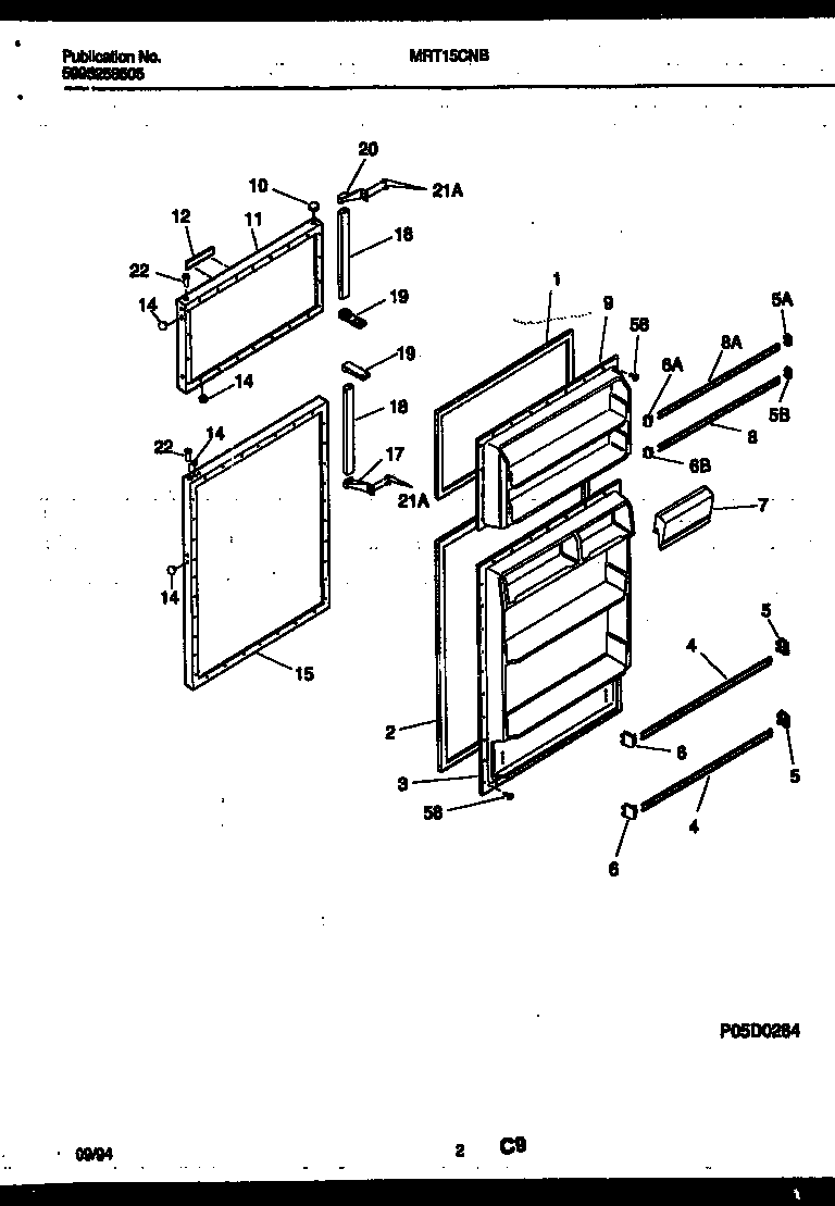 Universal/Multiflex (Frigidaire) MRT15CNBY2 door parts diagram