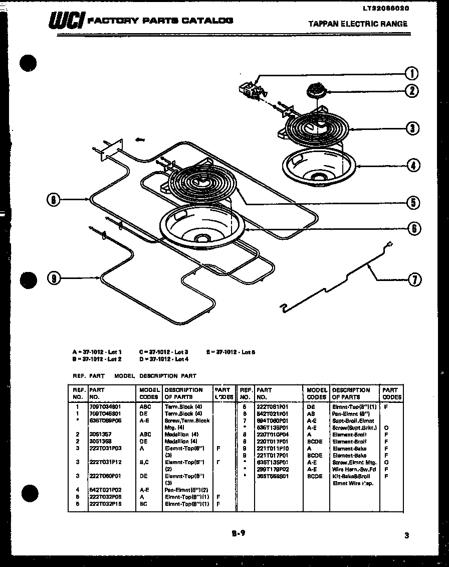Tappan 37-1015-00-01 broiler parts diagram