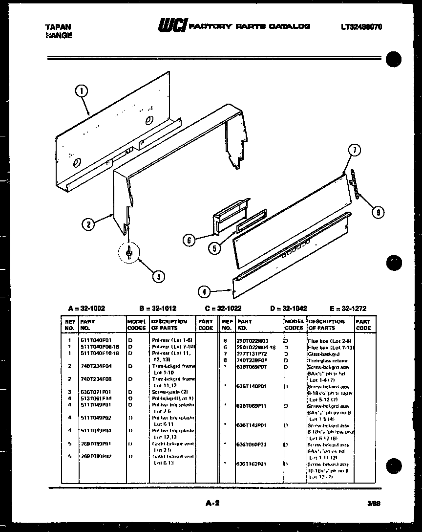 Frigidaire 32-1002-32-01 backguard diagram