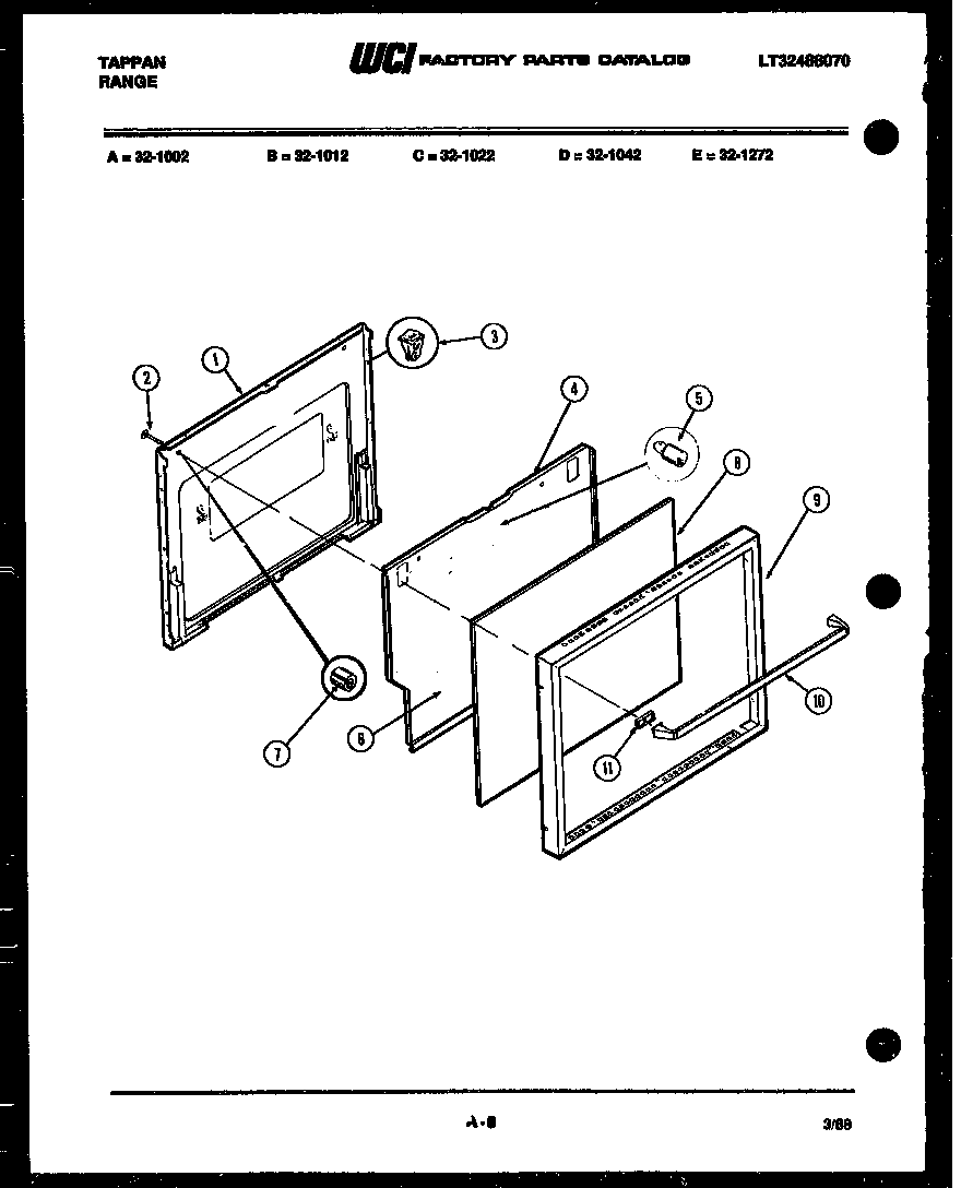Frigidaire 32-1022-57-01 door parts diagram