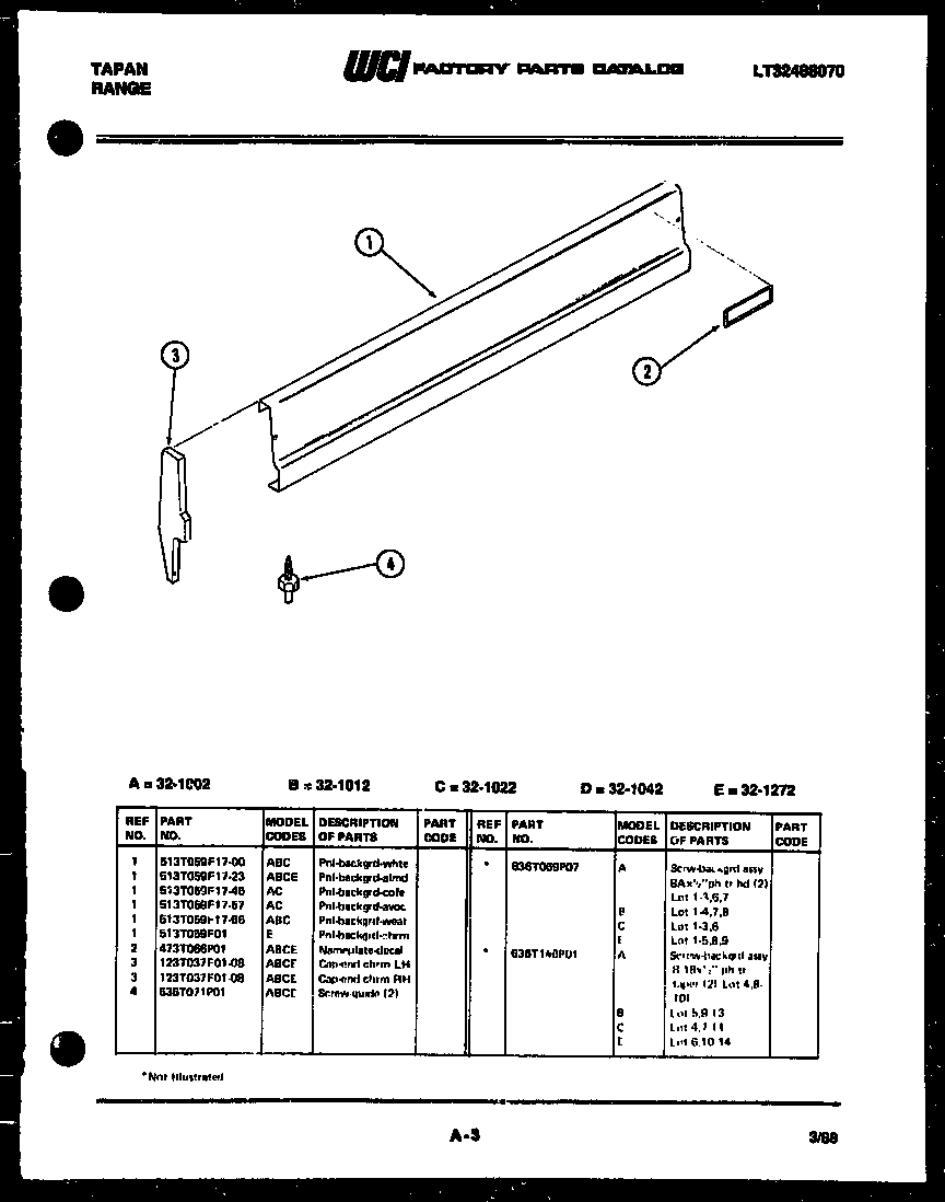 Frigidaire 32-1042-57-10 backguard diagram