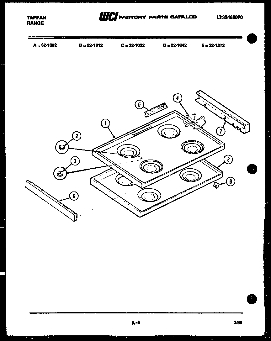 Frigidaire 32-1272-45-01 cooktop parts diagram