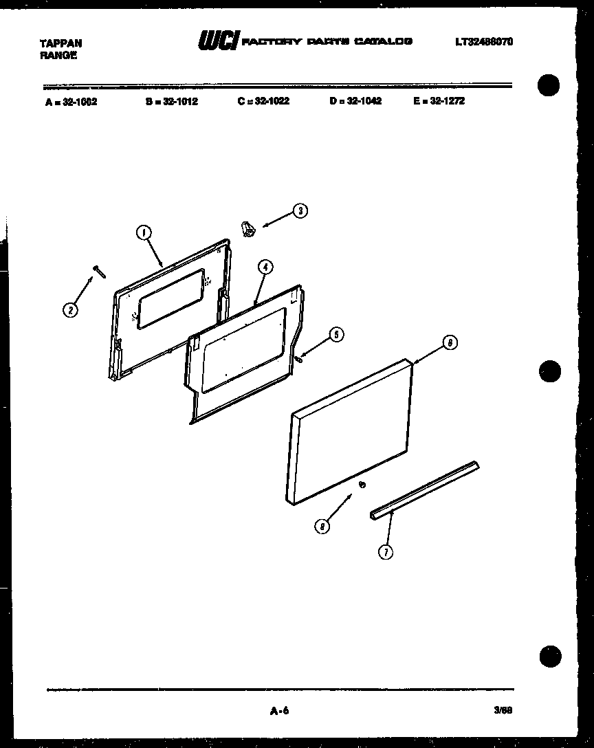 Frigidaire 32-1272-45-01 door parts diagram