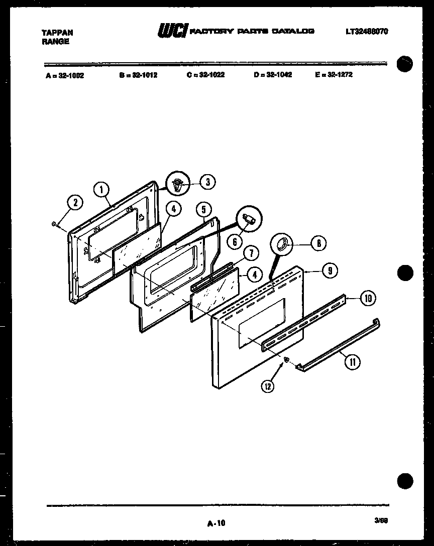 Frigidaire 32-1272-32-07 door parts diagram