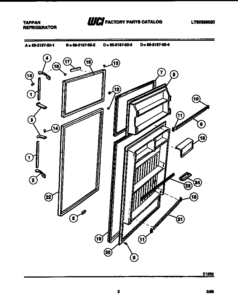 Tappan 95-2187-66-04 door parts diagram