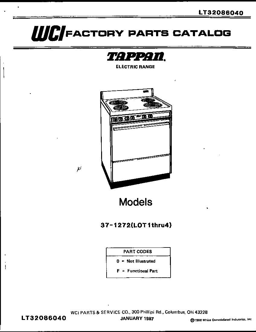Tappan 37-1272-23-03 cover diagram