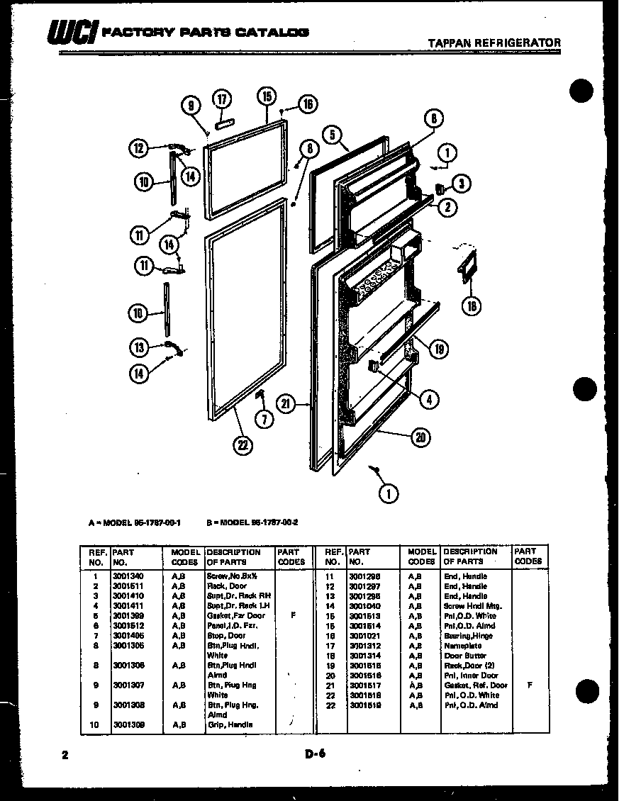 Tappan 47-2707-23-01 cabinet and component parts diagram