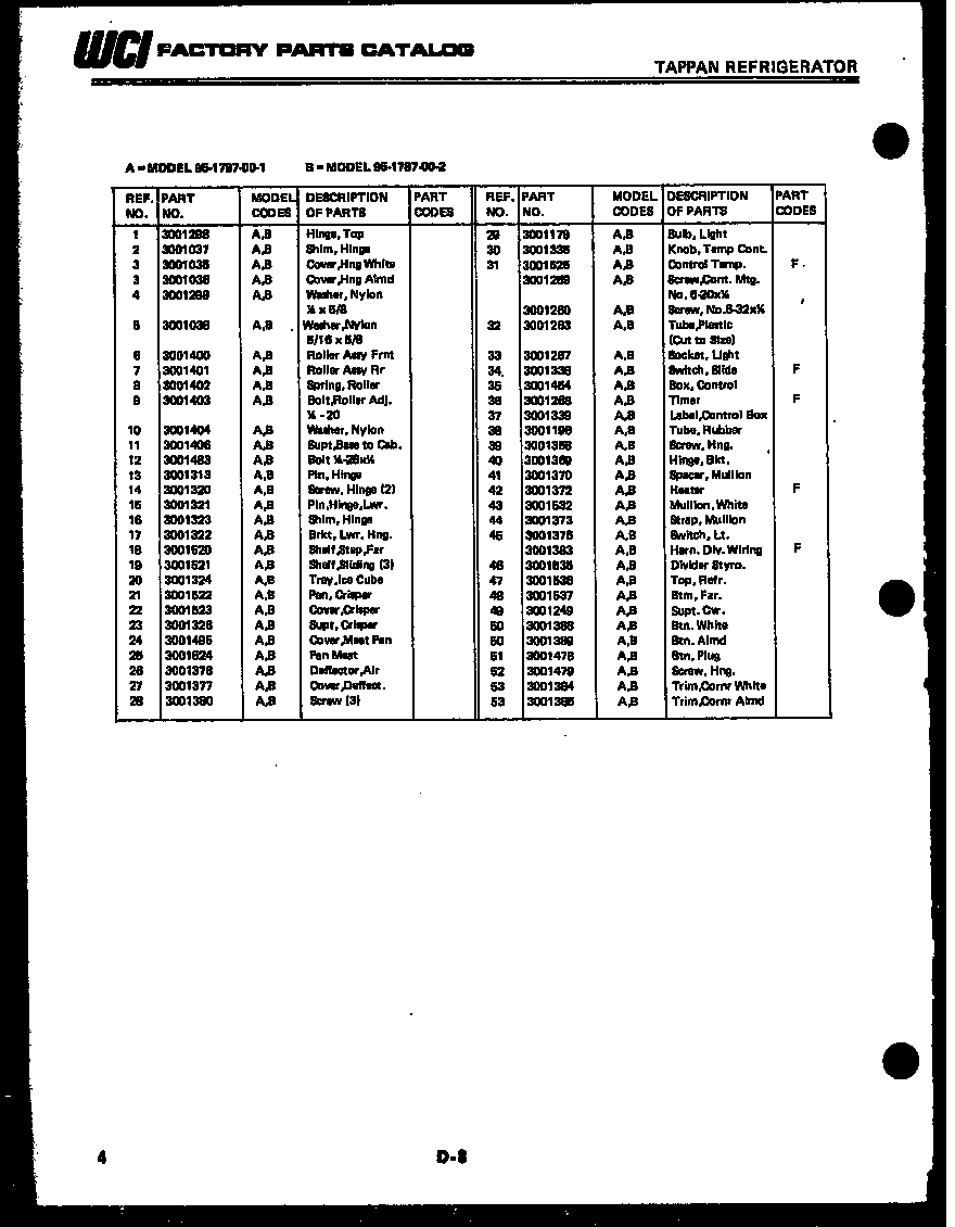 Tappan 47-2707-23-01 door, seal and motor parts diagram