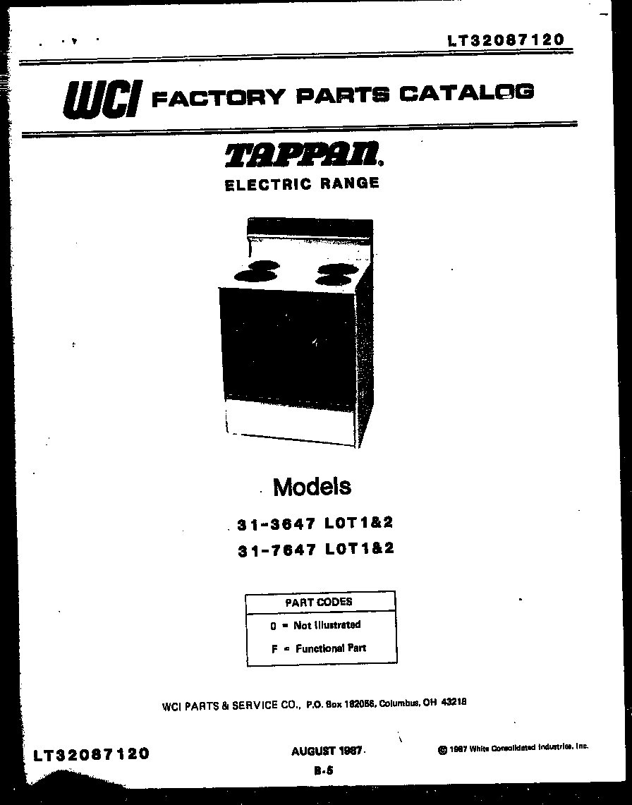 Tappan 31-3647-23-02 cover diagram