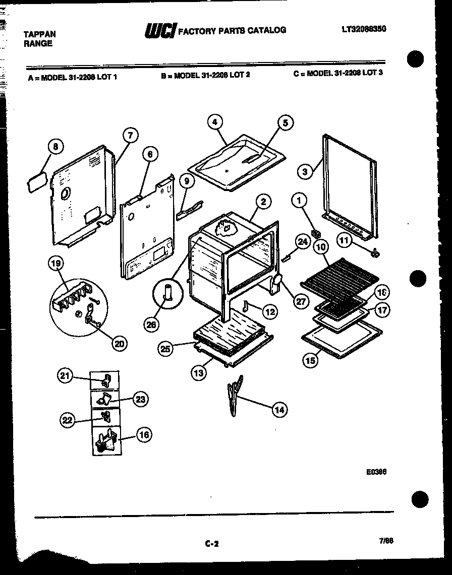 Tappan 31-2208-00-03 body parts diagram