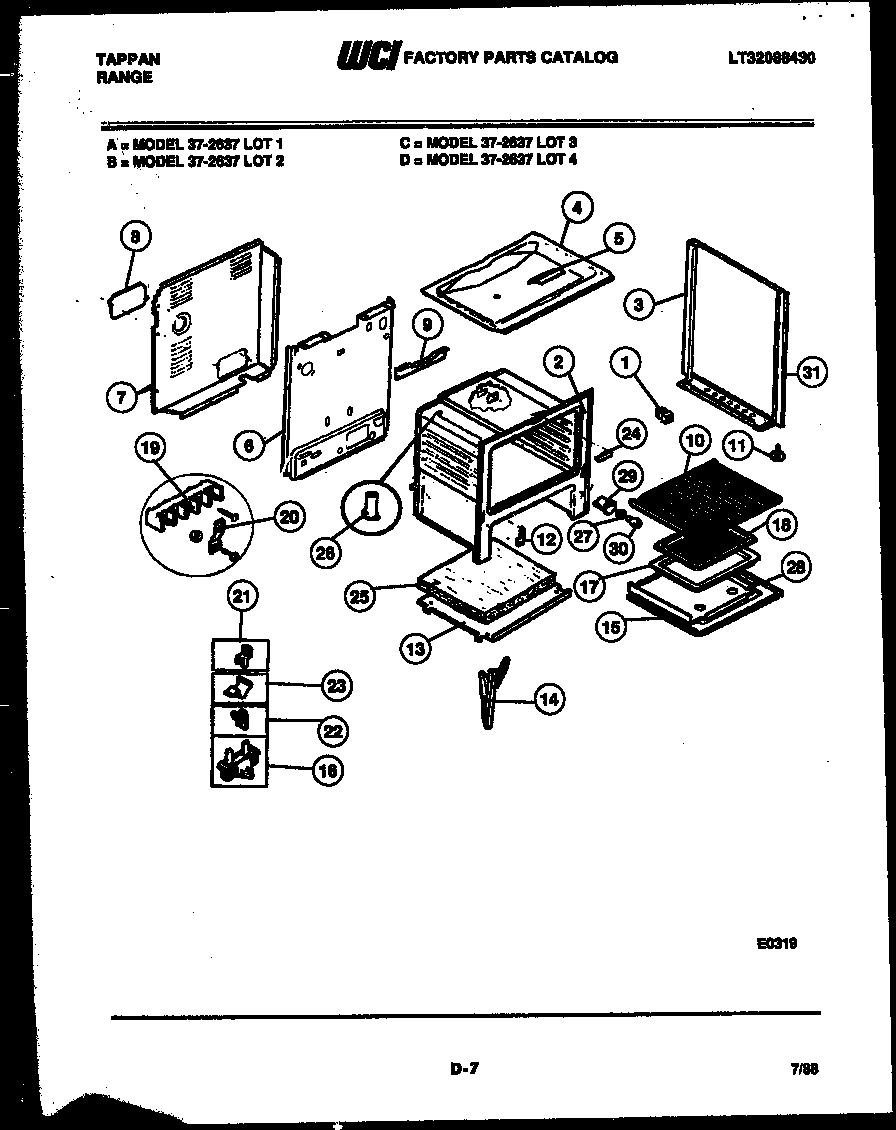 Tappan 37-2637-00-02 body parts diagram