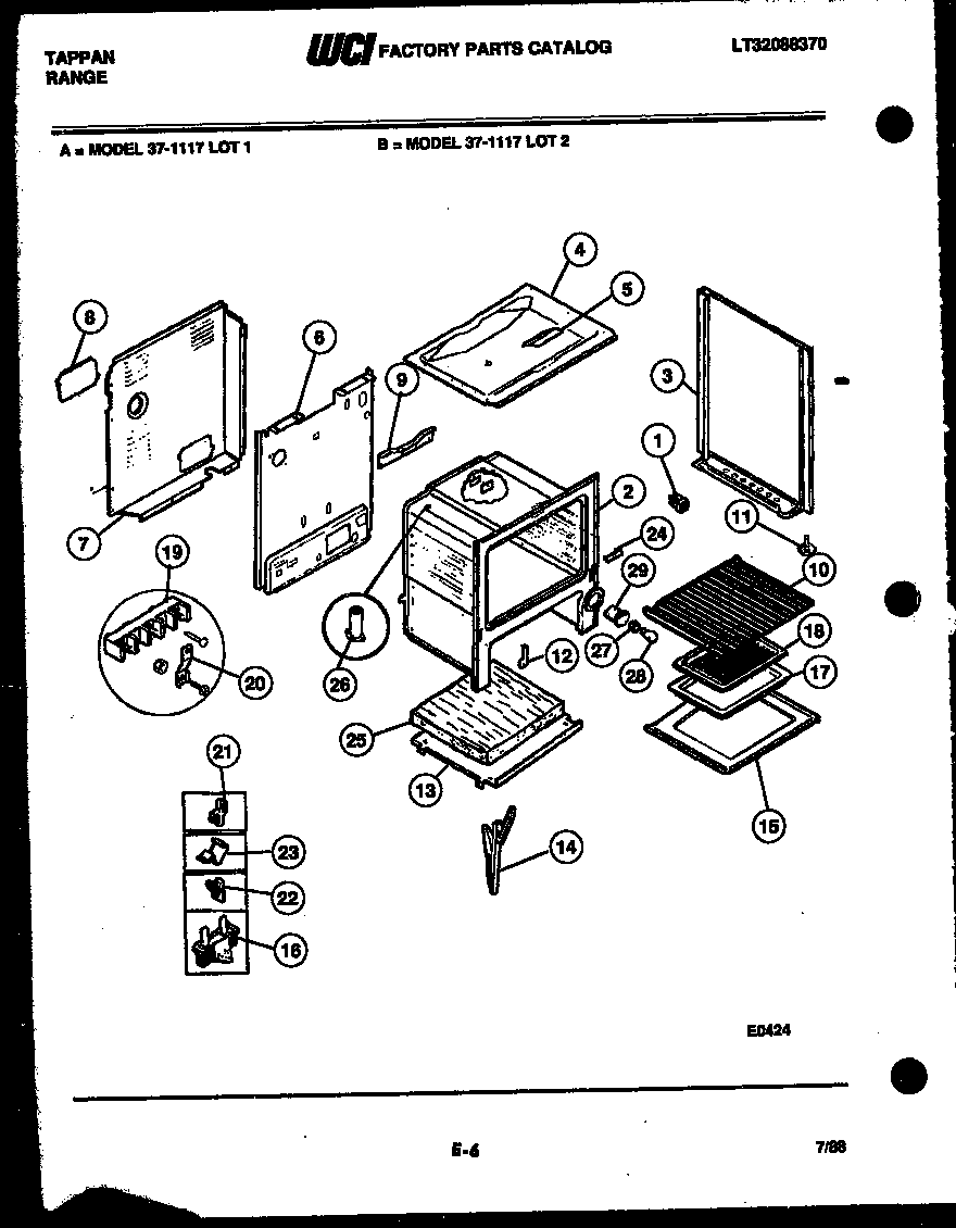 Tappan 37-1117-66-02 body parts diagram
