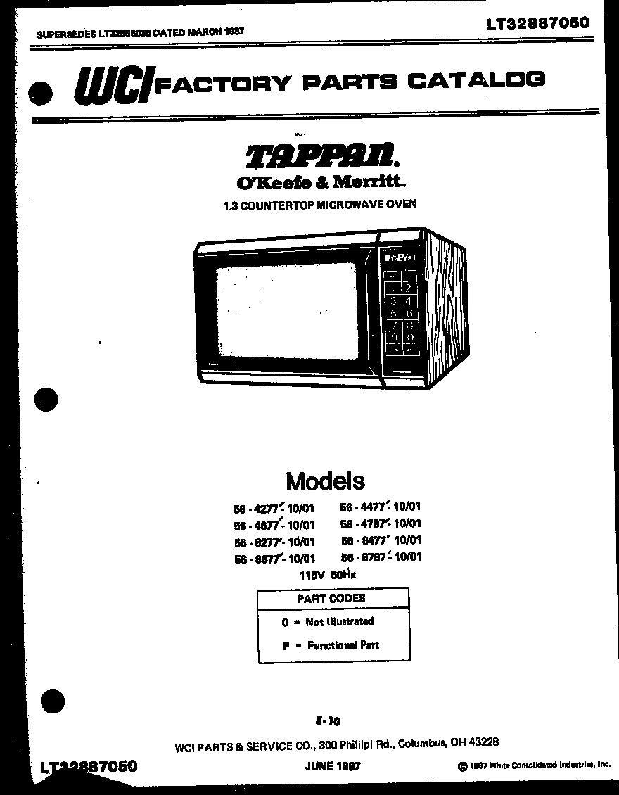 Tappan 56-4477-10-01 front cover diagram