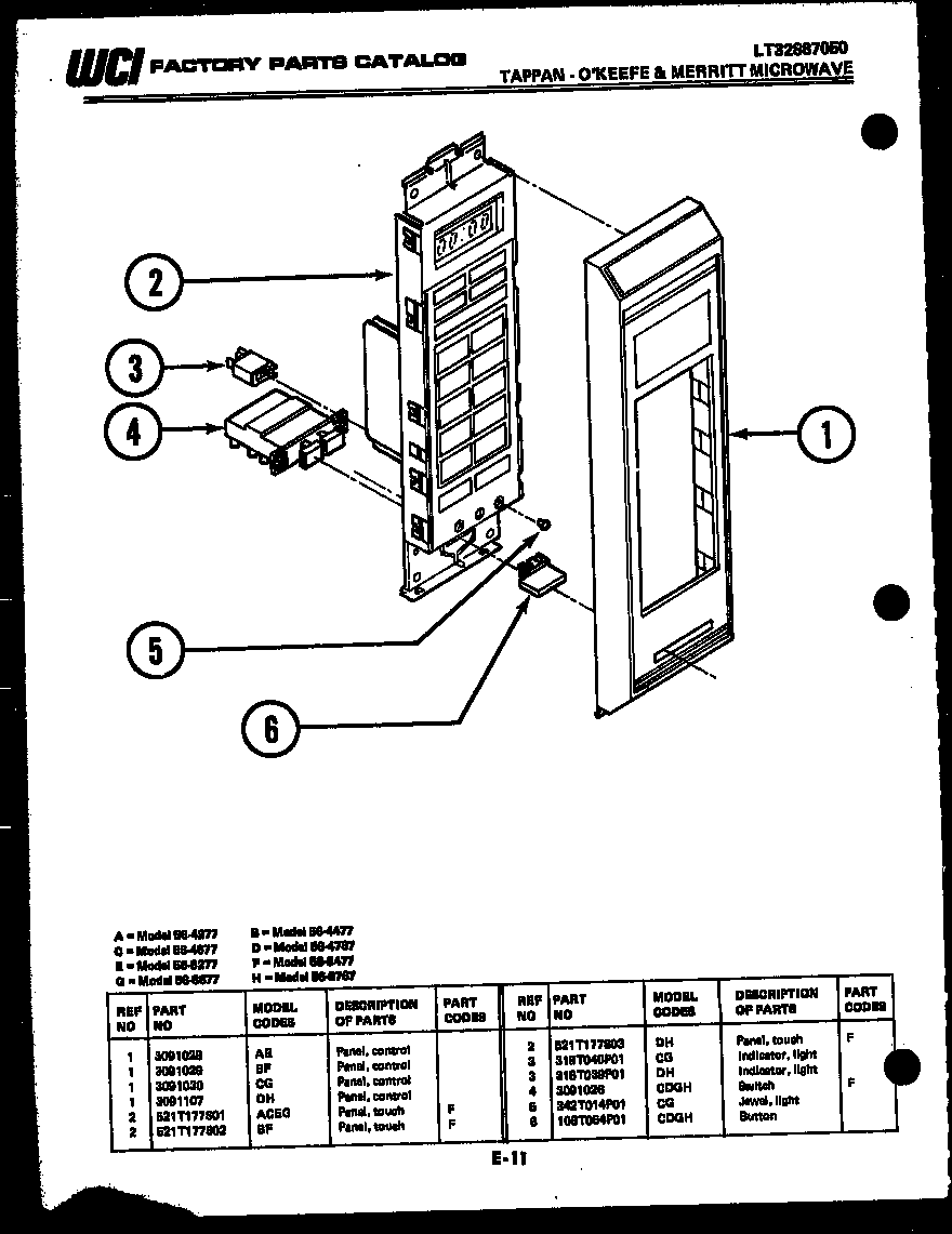 Tappan 56-4477-10-01 control panel diagram