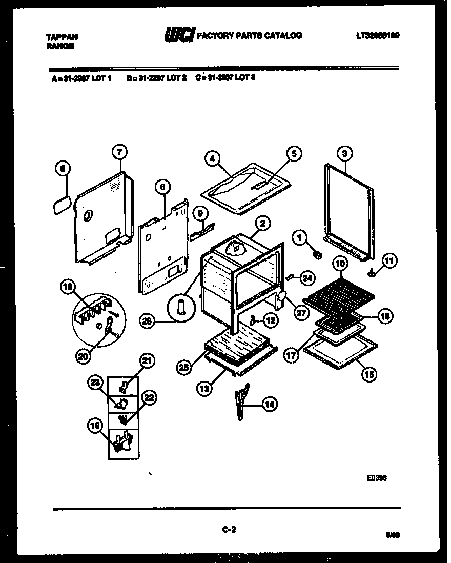 Tappan 31-2207-00-01 body parts diagram