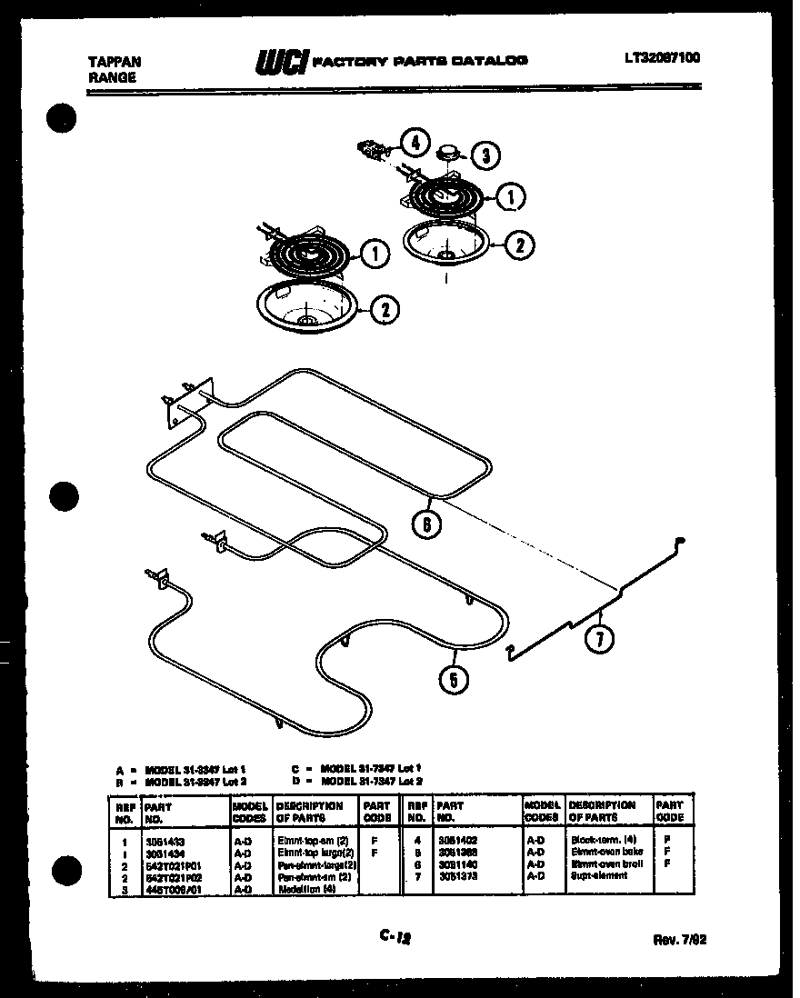 Tappan 31-7347-23-02 broiler parts diagram