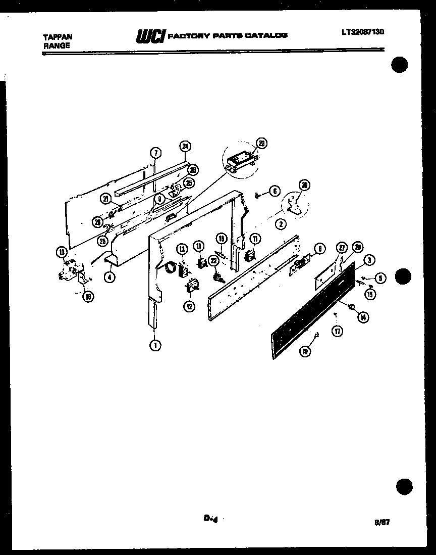 Tappan 31-3857-00-02 backguard diagram