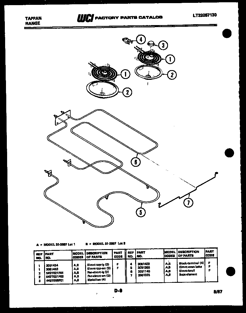 Tappan 31-3857-00-02 broiler parts diagram