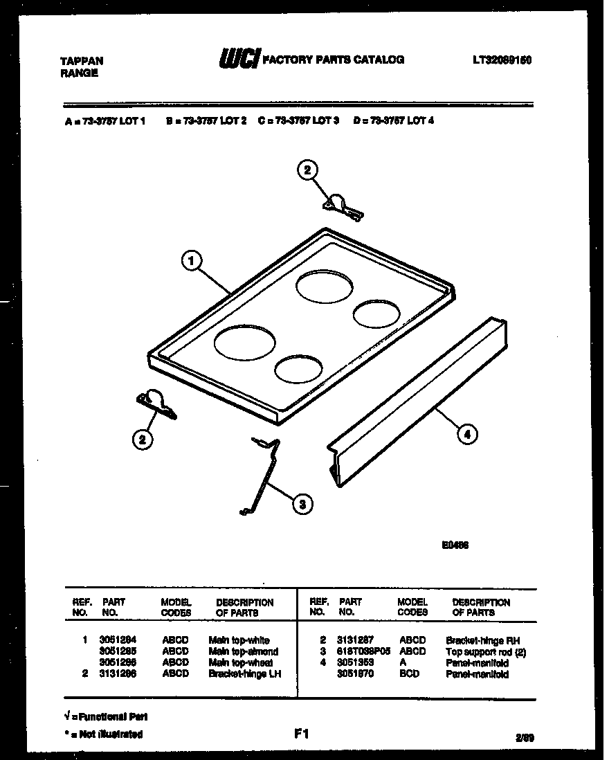 Tappan 73-3757-23-01 cooktop parts diagram