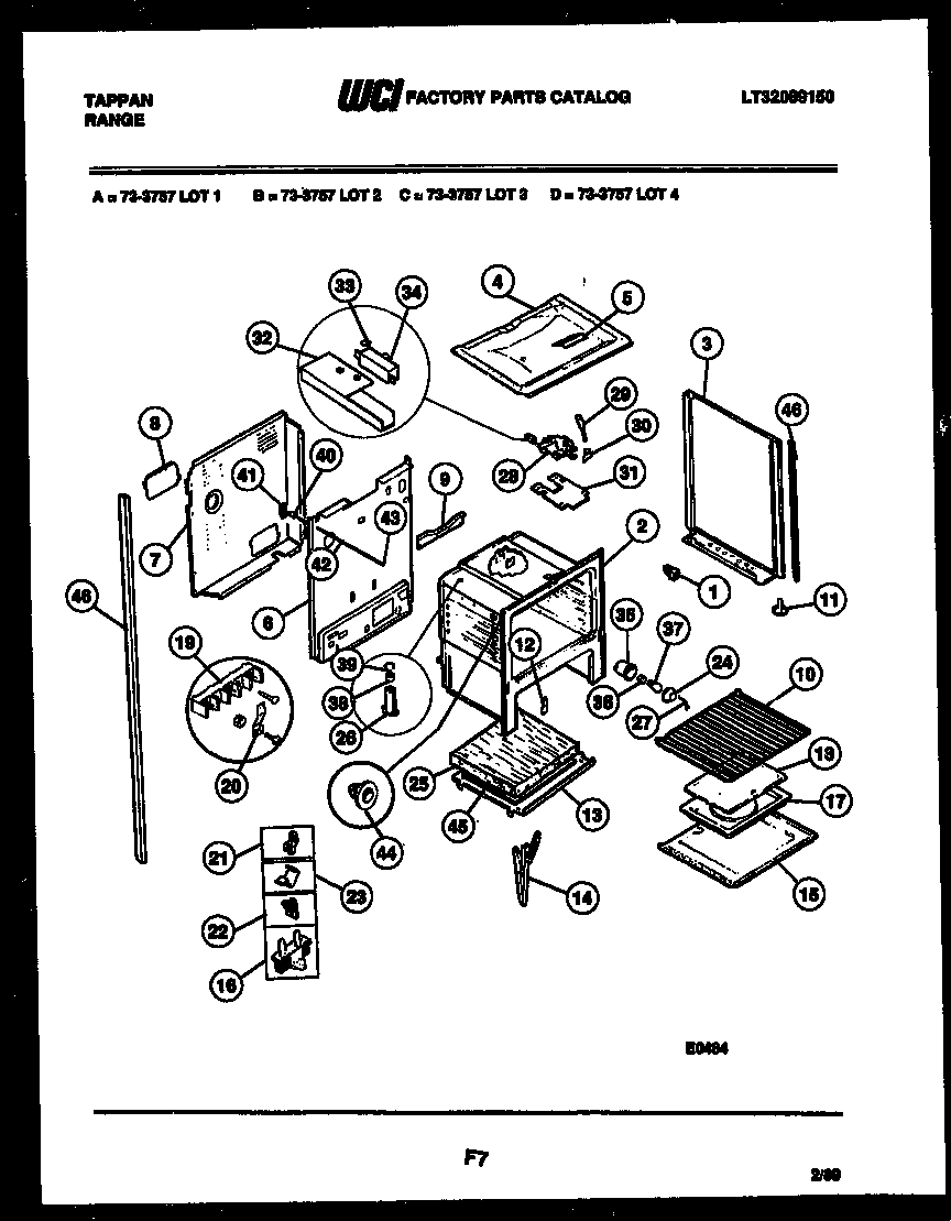 Tappan 73-3757-23-01 lower body parts diagram