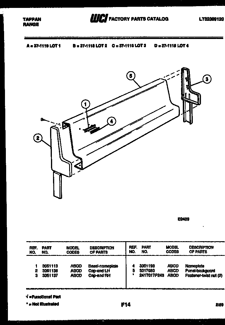 Tappan 37-1118-00-04 backguard diagram