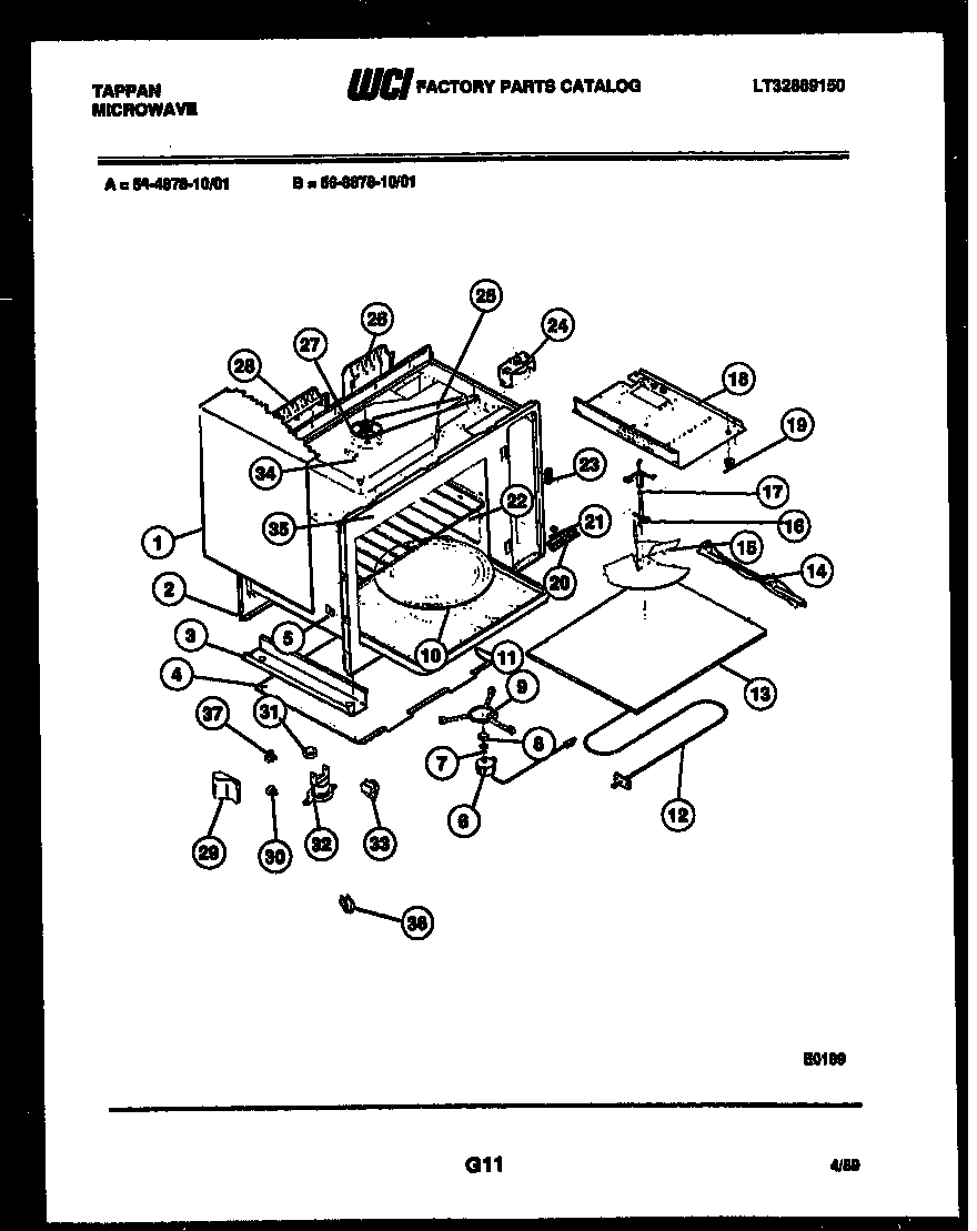 Tappan 56-8878-10-01 body parts diagram