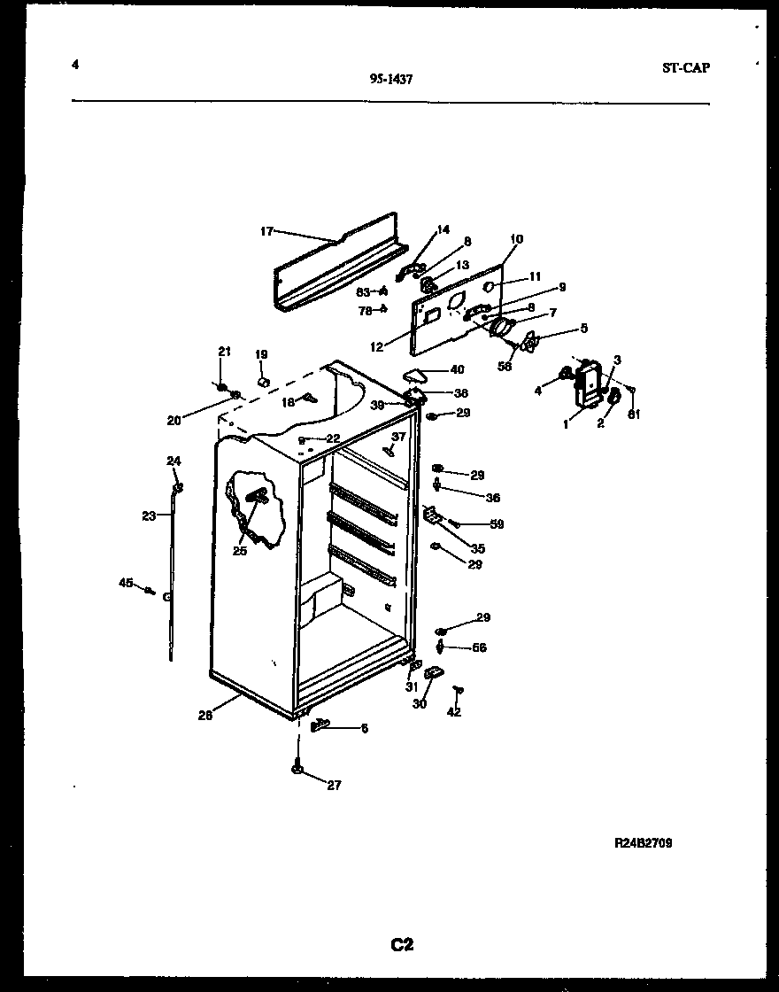 Tappan 95-1437-23-05 cabinet parts diagram