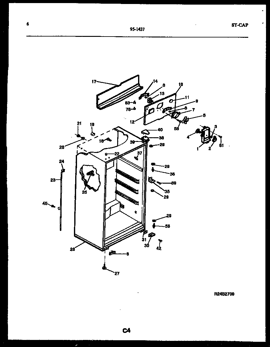 Tappan 95-1437-23-05 cabinet parts diagram