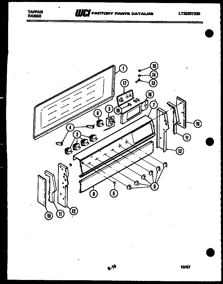 Tappan 31-2977-00-01 backguard diagram