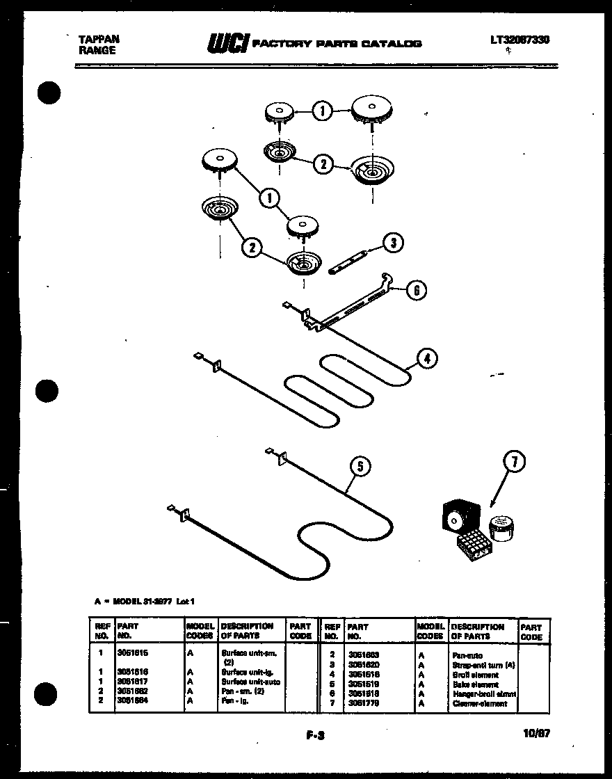 Tappan 31-2977-00-01 broiler parts diagram