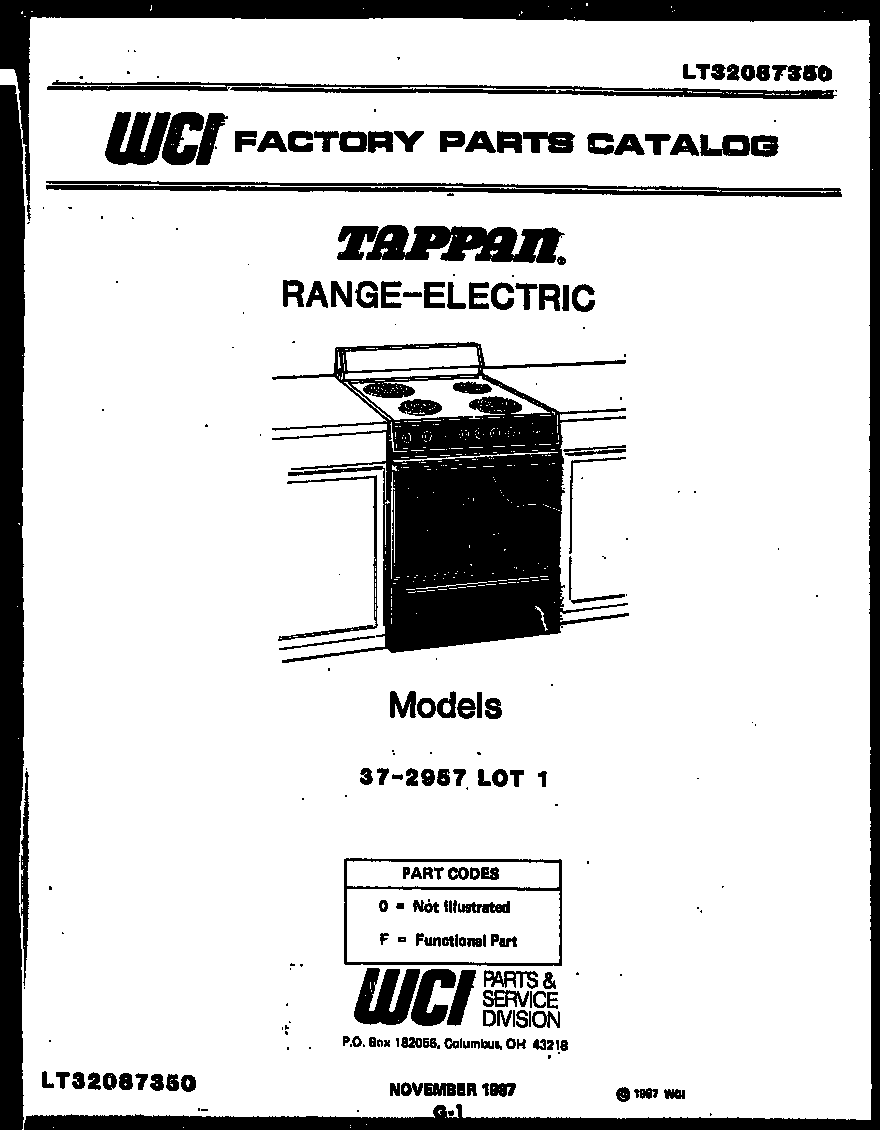 Tappan 37-2957-00-01 cover diagram