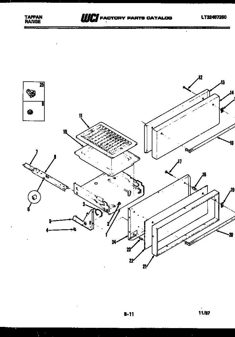 Tappan 12-5063-66-05 broiler drawer and door parts diagram