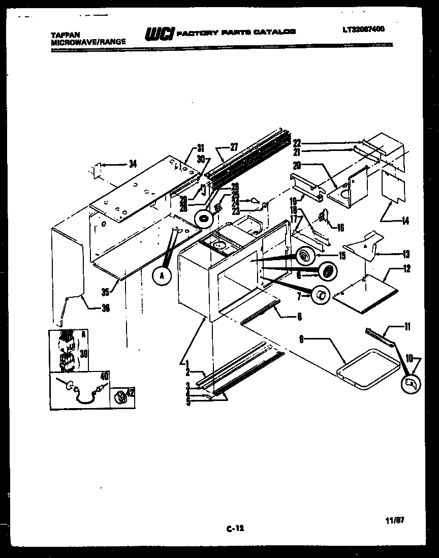 Tappan 77-4957-00-01 upper body parts diagram