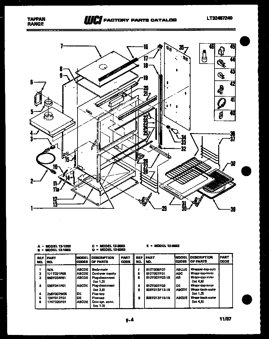 Tappan 12-6263-66-01 body parts diagram