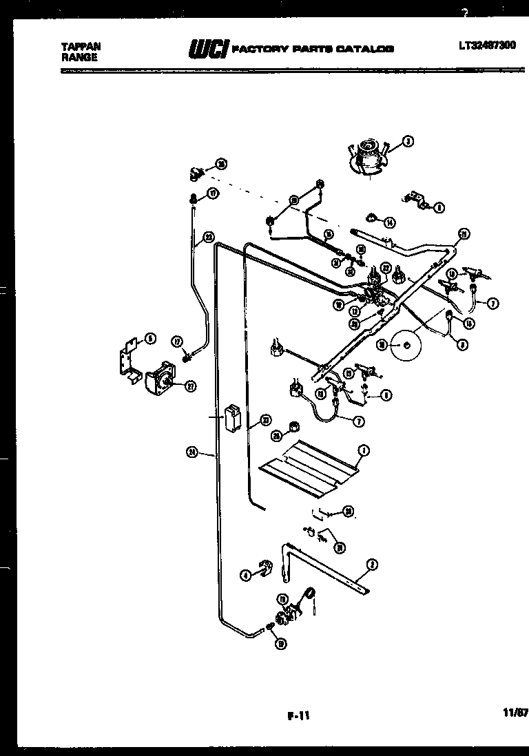 Tappan 32-2207-66-01 burner, manifold and gas control diagram